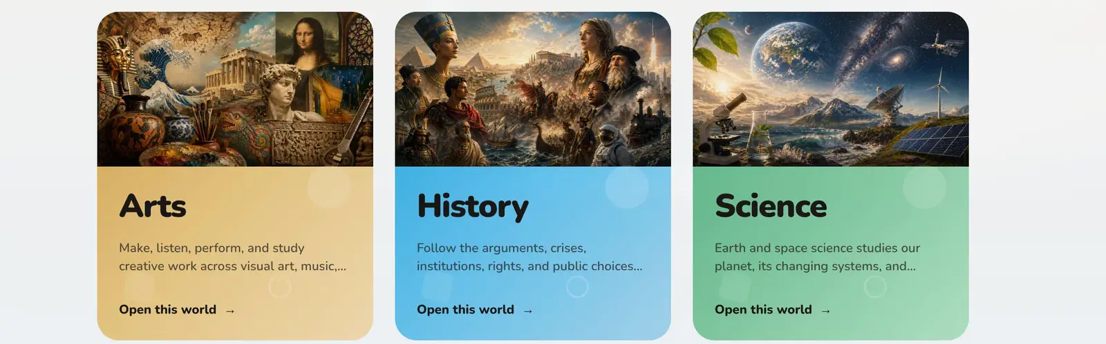 Subject cards